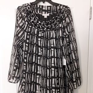 Black & White Coldwater Creek blouse